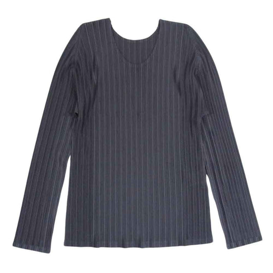 PLEATS PLEASE プリーツプリーズ イッセイミヤケ PP-FK351 プリーツ加工  カットソー 長袖  チャコールグレー グレー系 3【美品】【中古】