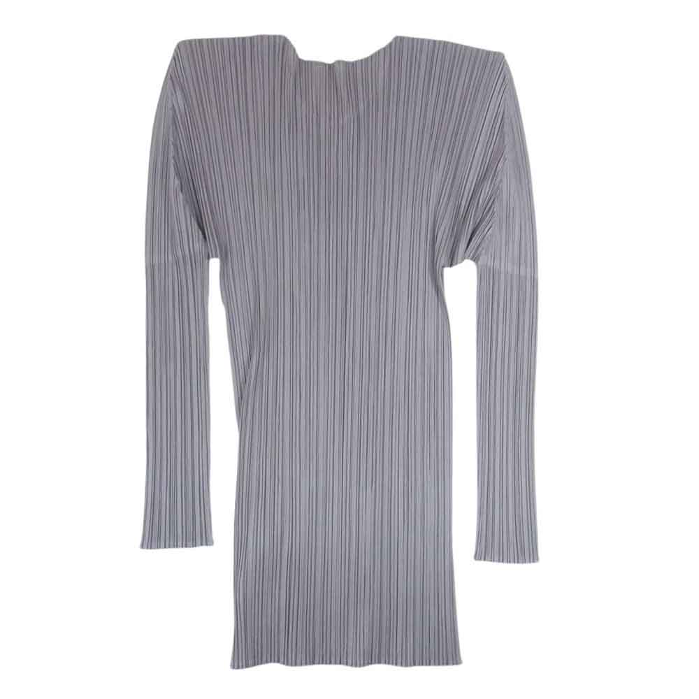 PLEATS PLEASE プリーツプリーズ イッセイミヤケ PP04-JK602 プリーツ加工  ロング カットソー 長袖 グレージュ グレー系 4【美品】【中古】