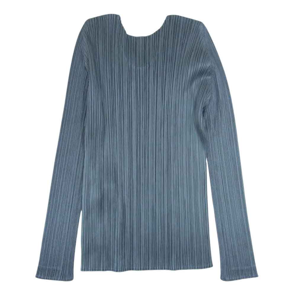 PLEATS PLEASE プリーツプリーズ イッセイミヤケ PP83-JK682 プリーツ加工  カットソー 長袖 グリーン系 3【美品】【中古】