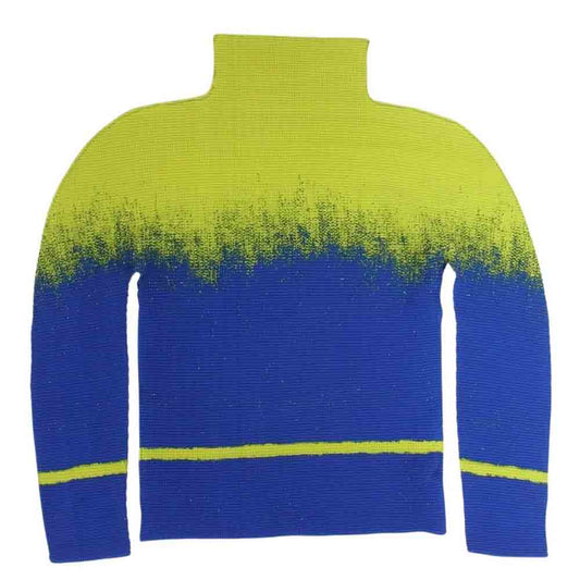 ISSEY MIYAKE イッセイミヤケ me ミー MI83FJ711 ボックスプリーツ グラデーション ボトルネック カットソー 長袖 ブルー系 サイズ表記無【美品】【中古】