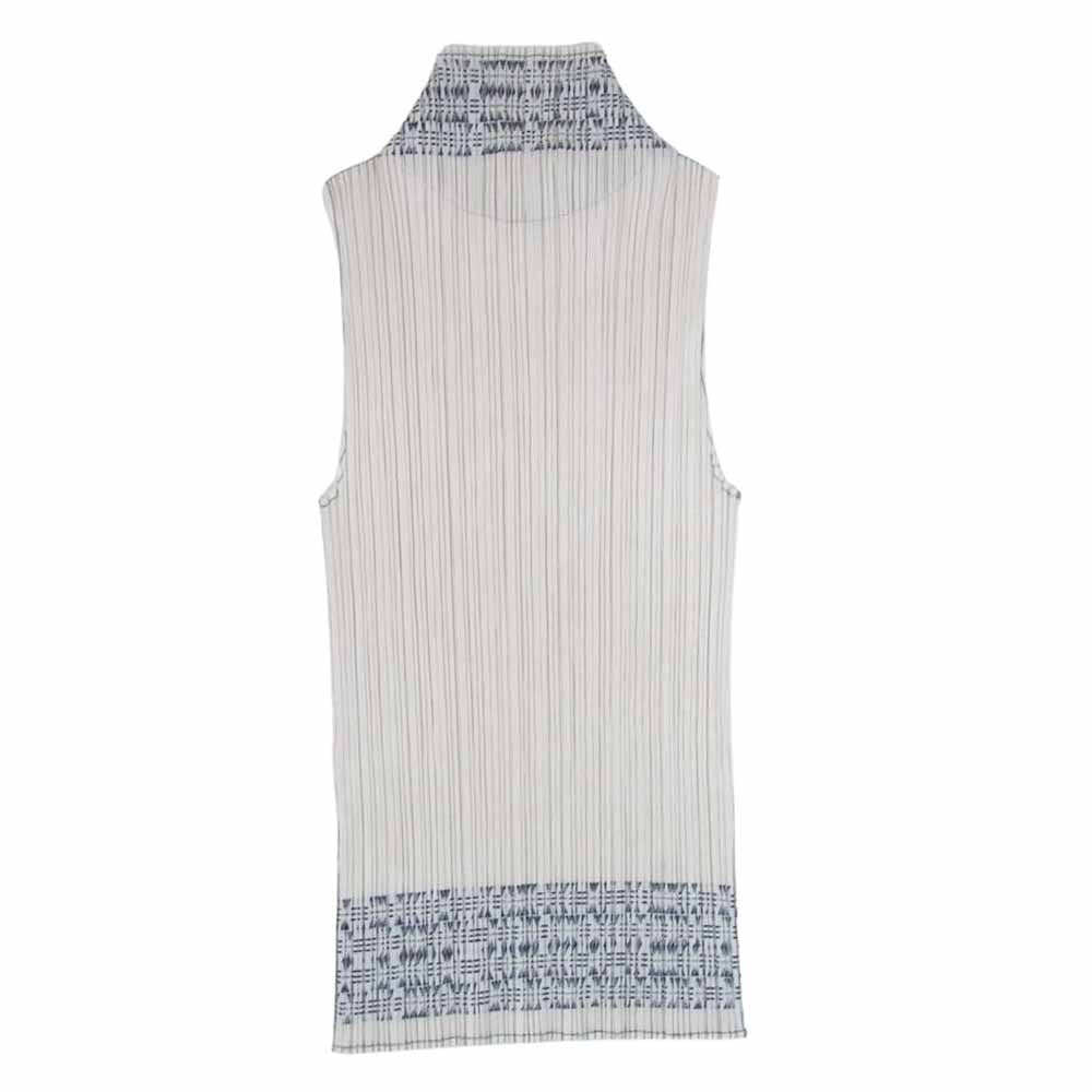 PLEATS PLEASE プリーツプリーズ イッセイミヤケ PP73-JK601 プリーツ加工 ハイネック ノースリーブ カットソー オフホワイト系 3【美品】【中古】