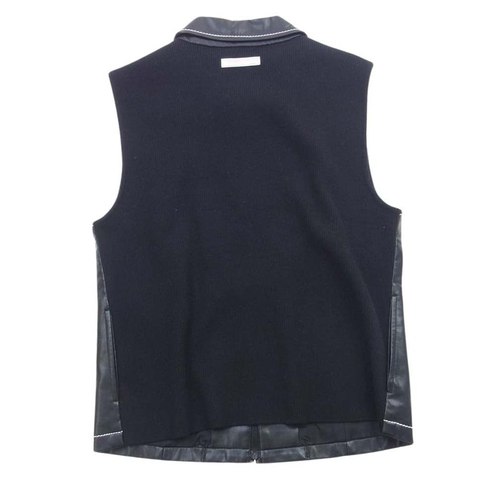 LANVIN ランバン DAV4023D4P4323 フェイクレザー ベスト 背面ニット切替 パンツ セットアップ ブラック系 40【中古】