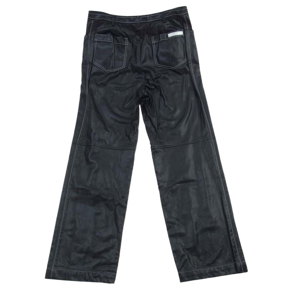 LANVIN ランバン DAV4023D4P4323 フェイクレザー ベスト 背面ニット切替 パンツ セットアップ ブラック系 40【中古】