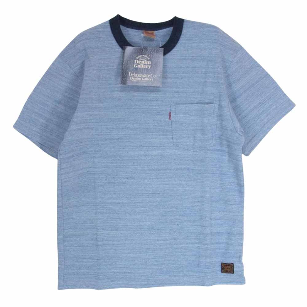 デラックスウエア DMG-21A 40着限定 W.INDIGO T-SHIRT ダブルインディゴ 半袖 Tシャツ ブルー系 M【極上美品】【中古】