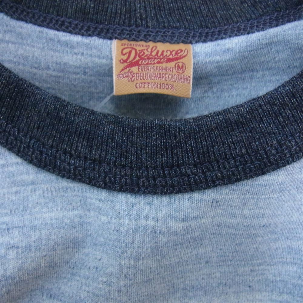 デラックスウエア DMG-21A 40着限定 W.INDIGO T-SHIRT ダブルインディゴ 半袖 Tシャツ ブルー系 M【極上美品】【中古】