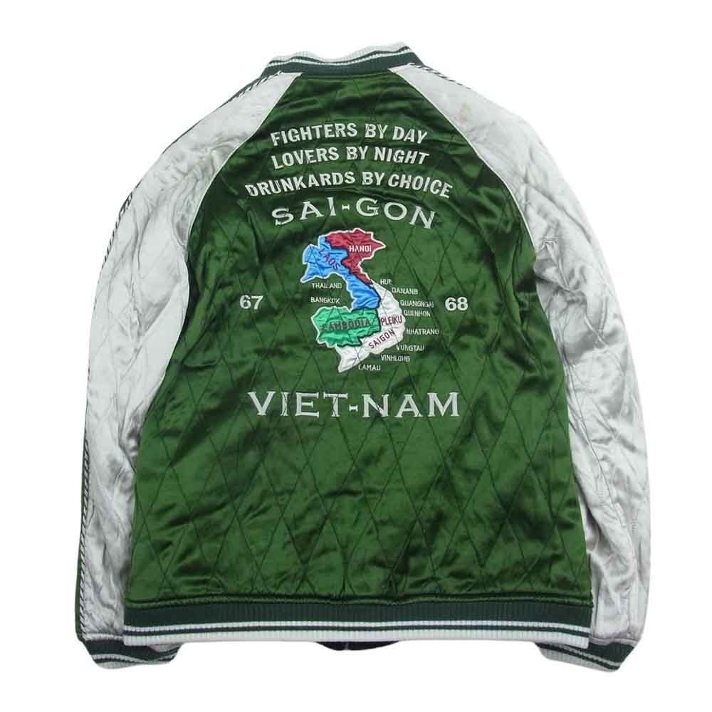 HYSTERIC GLAMOUR ヒステリックグラマー 2AB-6140 レディース ベロア × サテンキルト リバーシブル スカジャン ジャケット グリーン系 ブラック系 F【中古】