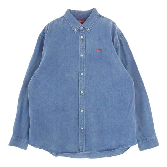 Supreme シュプリーム 22SS Small Box Shirt スモール ボックスロゴ デニム シャツ インディゴブルー系 L【中古】