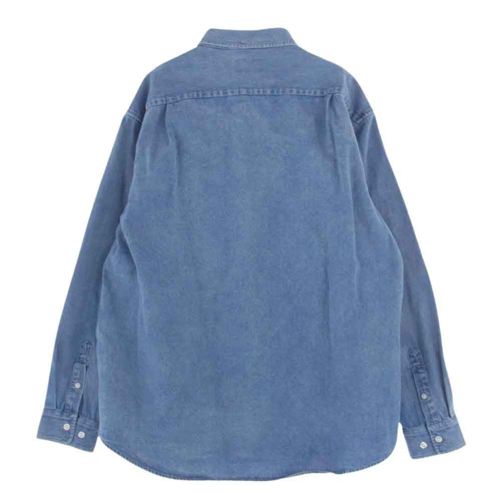 Supreme シュプリーム 22SS Small Box Shirt スモール ボックスロゴ デニム シャツ インディゴブルー系 L【中古】