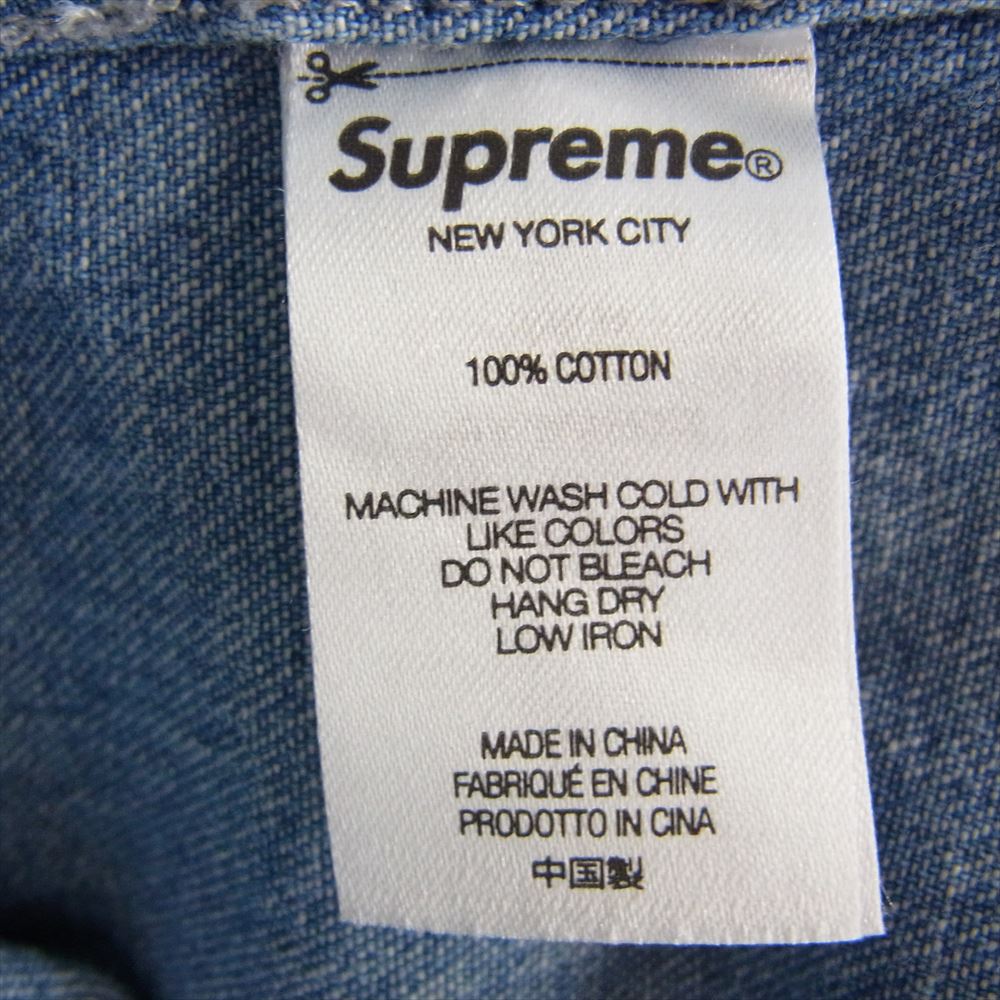 Supreme シュプリーム 22SS Small Box Shirt スモール ボックスロゴ デニム シャツ インディゴブルー系 L【中古】
