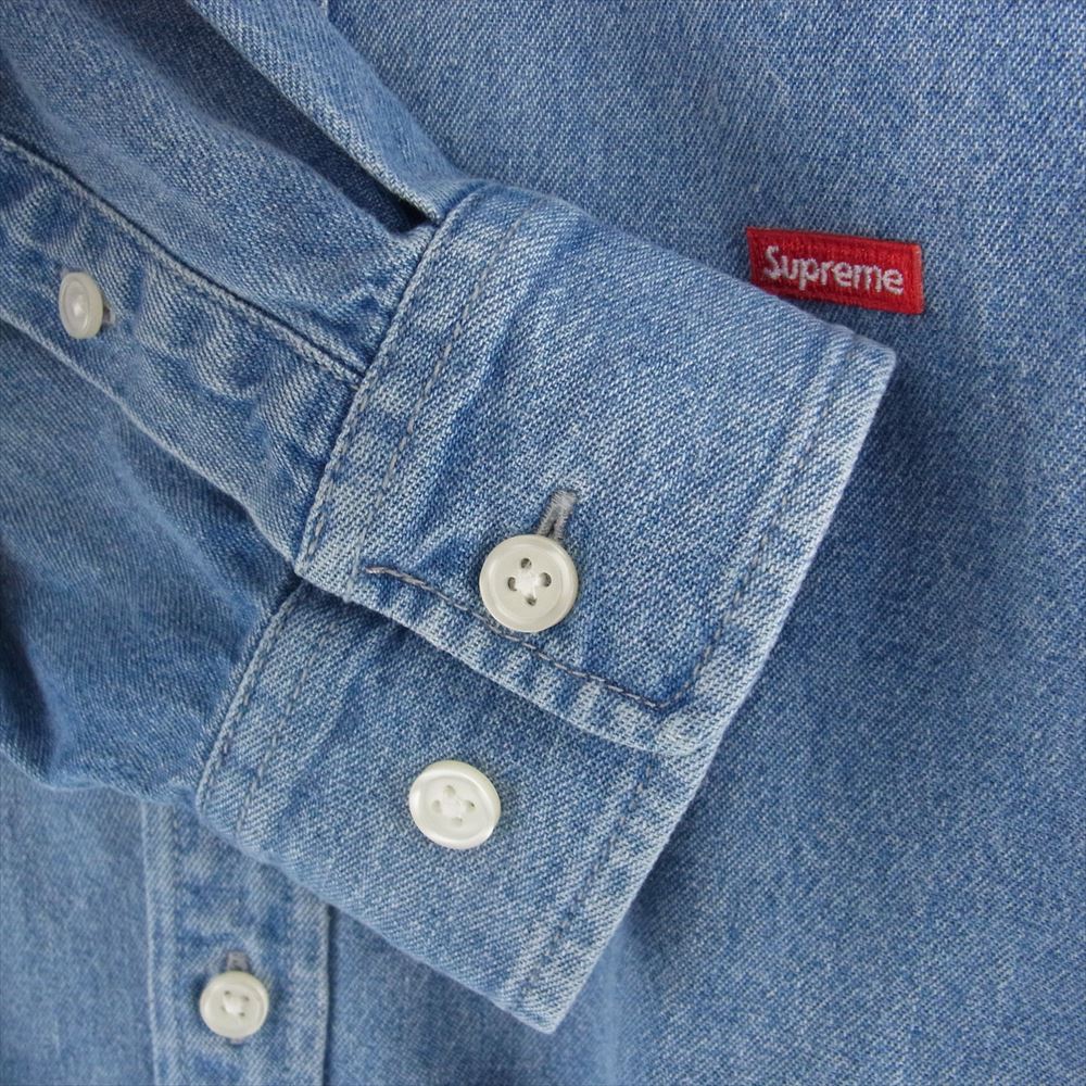 Supreme シュプリーム 22SS Small Box Shirt スモール ボックスロゴ デニム シャツ インディゴブルー系 L【中古】