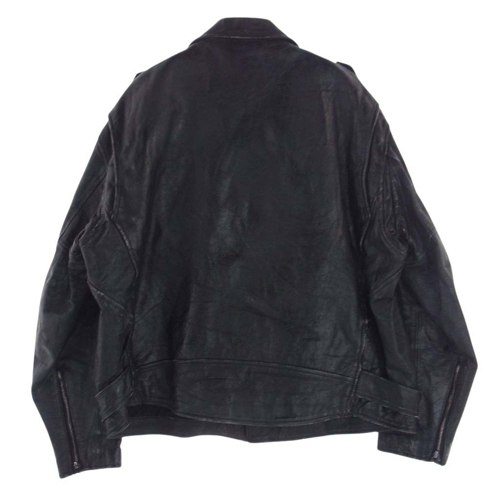 Supreme シュプリーム 23AW × blackmeans ブラックミーンズ Painted Leather Motorcycle Jacket ブラック系 M【極上美品】【中古】