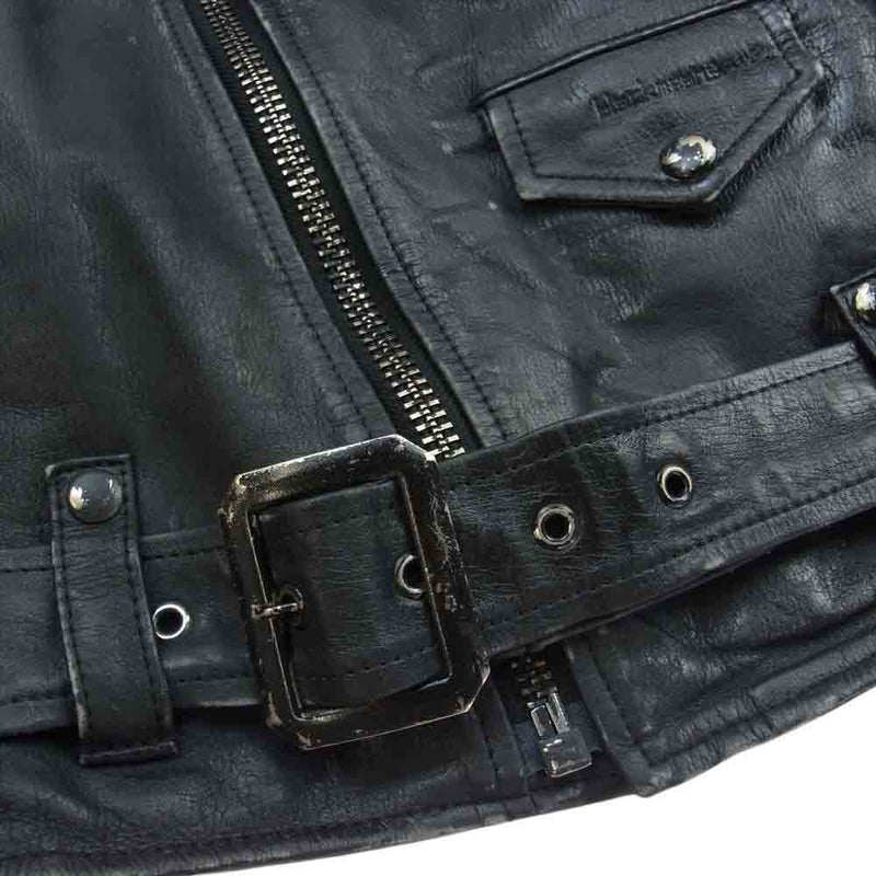 Supreme シュプリーム 23AW × blackmeans ブラックミーンズ Painted Leather Motorcycle Jacket ブラック系 M【極上美品】【中古】