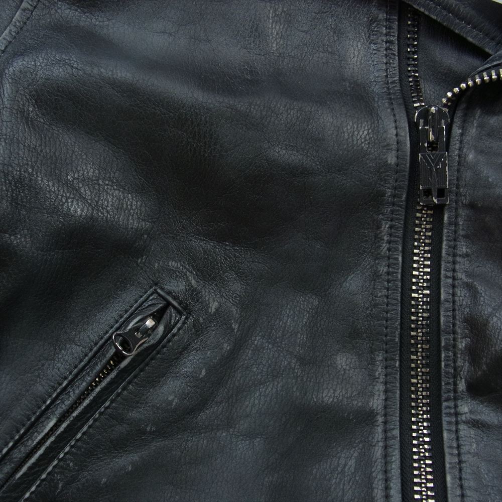 Supreme シュプリーム 23AW × blackmeans ブラックミーンズ Painted Leather Motorcycle Jacket ブラック系 M【極上美品】【中古】