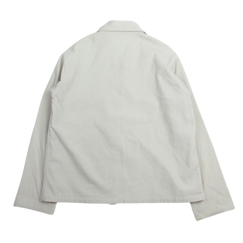 AURALEE オーラリー 17SS A7SS01NC WASHED CORDUROY SHIRTS JACKET ボタンレス ウォッシュド コーデュロイ シャツ ジャケット ホワイト系 3【中古】