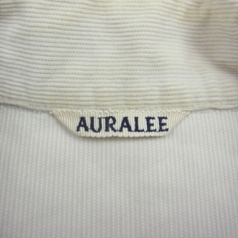 AURALEE オーラリー 17SS A7SS01NC WASHED CORDUROY SHIRTS JACKET ボタンレス ウォッシュド コーデュロイ シャツ ジャケット ホワイト系 3【中古】