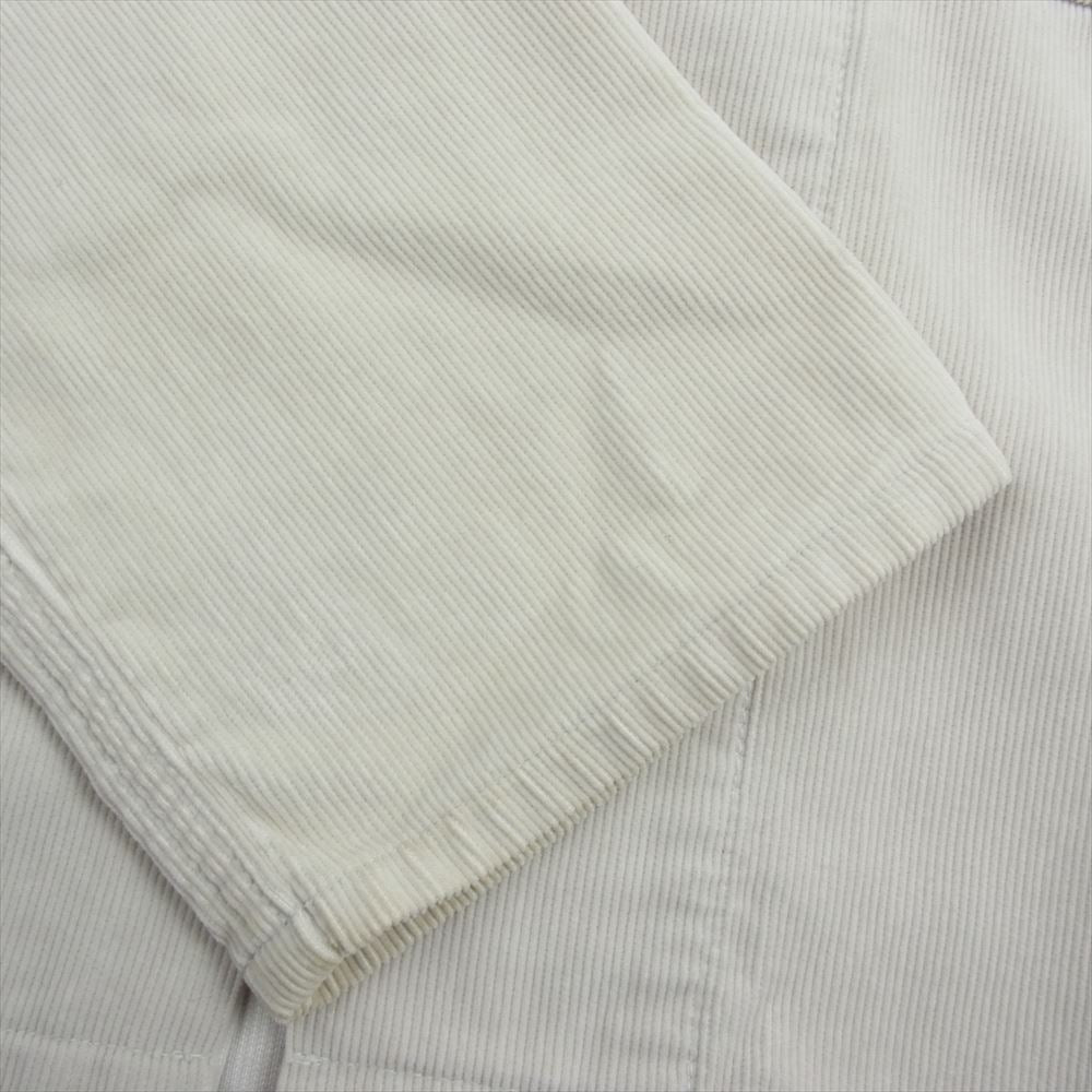 AURALEE オーラリー 17SS A7SS01NC WASHED CORDUROY SHIRTS JACKET ボタンレス ウォッシュド コーデュロイ シャツ ジャケット ホワイト系 3【中古】