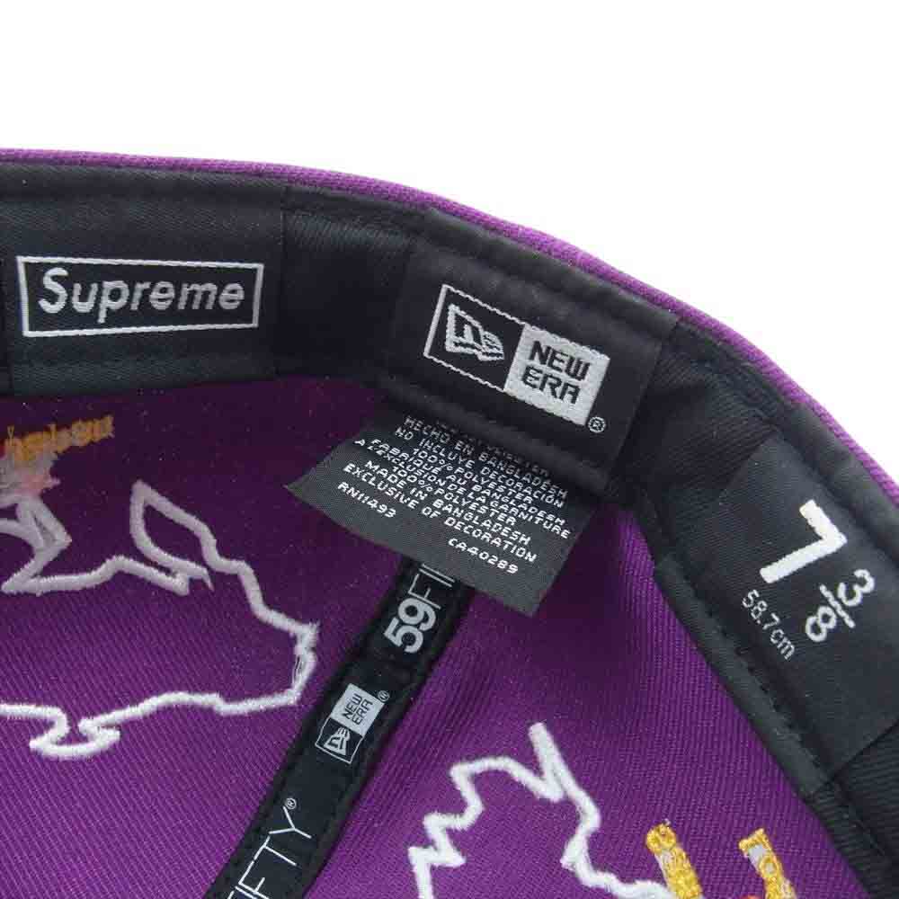 Supreme シュプリーム 23AW × NEWERA Worldwide Box Logo ニューエラ ワールドワイド ボックスロゴ  ベースボール キャップ 帽子 パープル パープル系 58.7cm【中古】