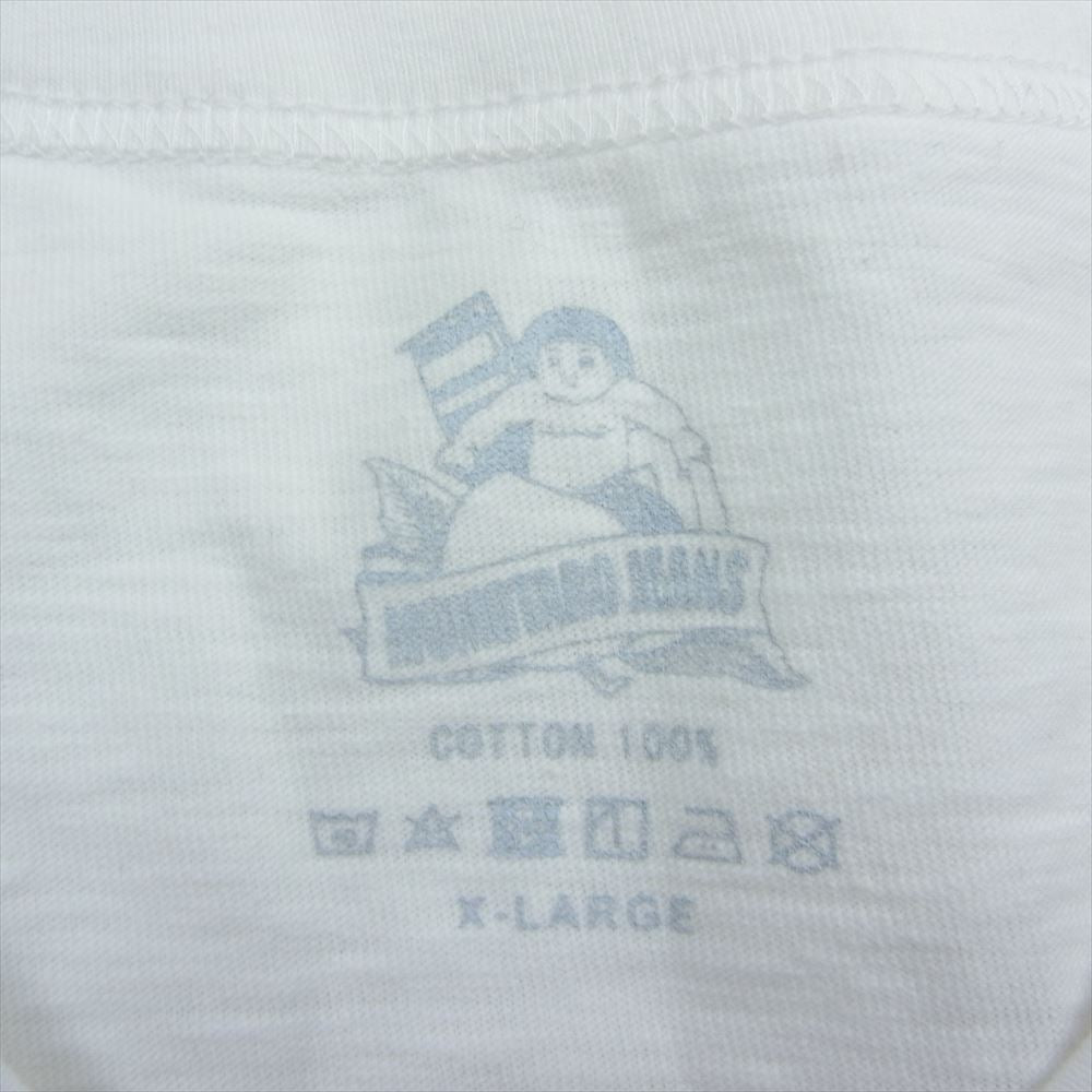 MOMOTARO JEANS 桃太郎ジーンズ バックプリント ロゴ 半袖 Tシャツ ホワイト ホワイト系 XL【美品】【中古】