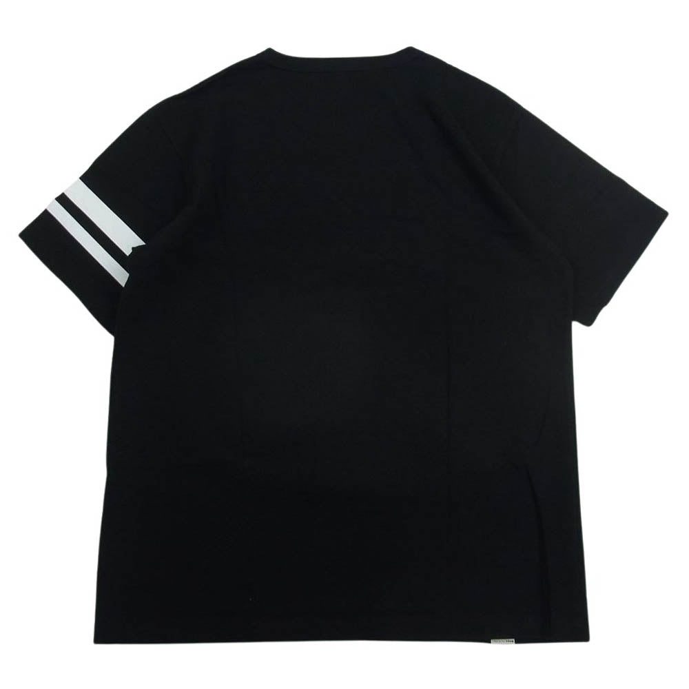 MOMOTARO JEANS 桃太郎ジーンズ プリント ロゴ 半袖 Tシャツ ブラック  ブラック系 L【美品】【中古】