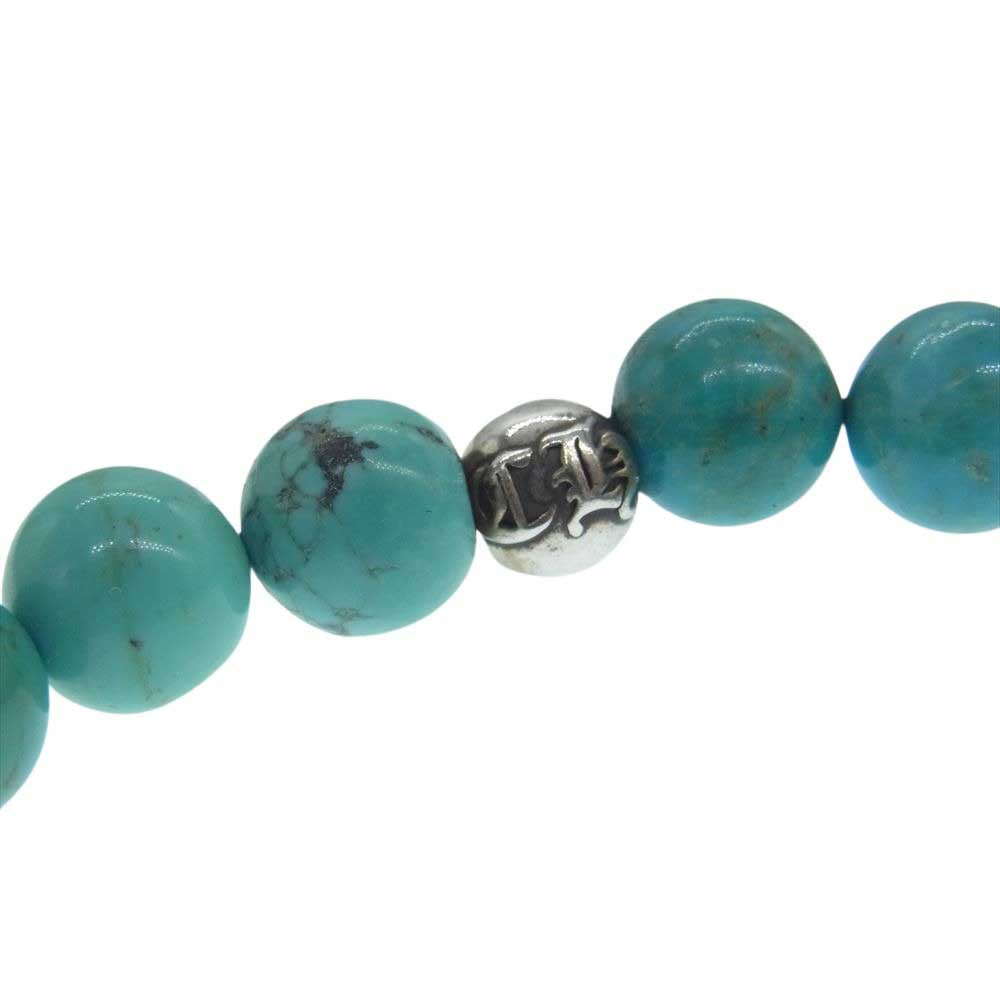 CHROME HEARTS クロムハーツ（原本無） 8mm BEAD 8mm ターコイズ ビーズ ブレスレット ライトグリーン系【中古】