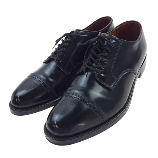 ALDEN オールデン 43565 J.CREW ジェイクルー 別注 コードバン パンチドキャップトゥ レザー シューズ ブラック系 9【中古】