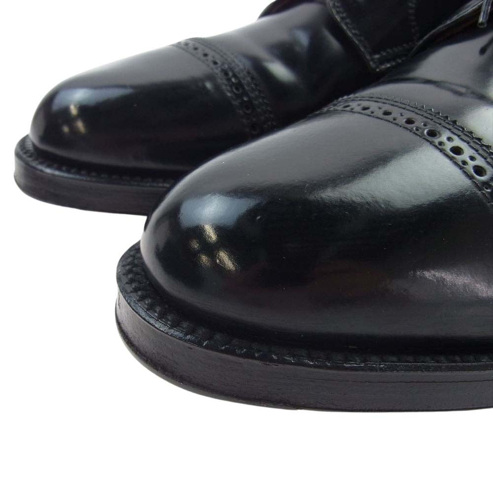 ALDEN オールデン 43565 J.CREW ジェイクルー 別注 コードバン パンチドキャップトゥ レザー シューズ ブラック系 9【中古】