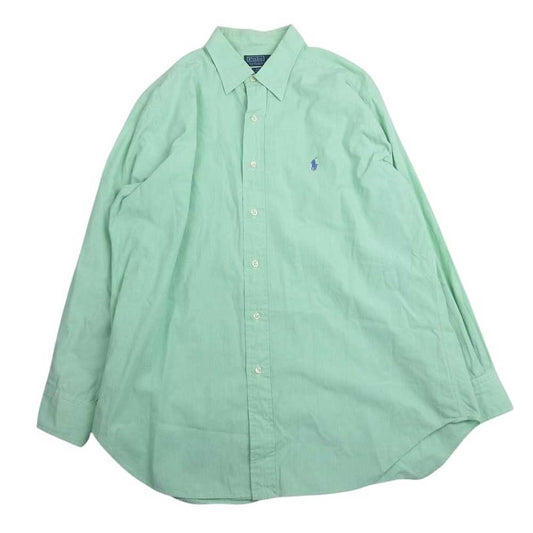 POLO RALPH LAUREN ポロ・ラルフローレン 90s ANDREW アンドリュー 長袖 チェック シャツ グリーン系 16.5【中古】