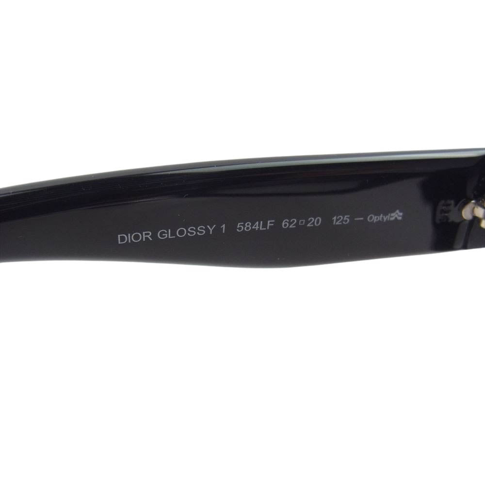 Dior ディオール Glossy1 584/LF スクエア サングラス アイウェア ブラック系 62□20【中古】