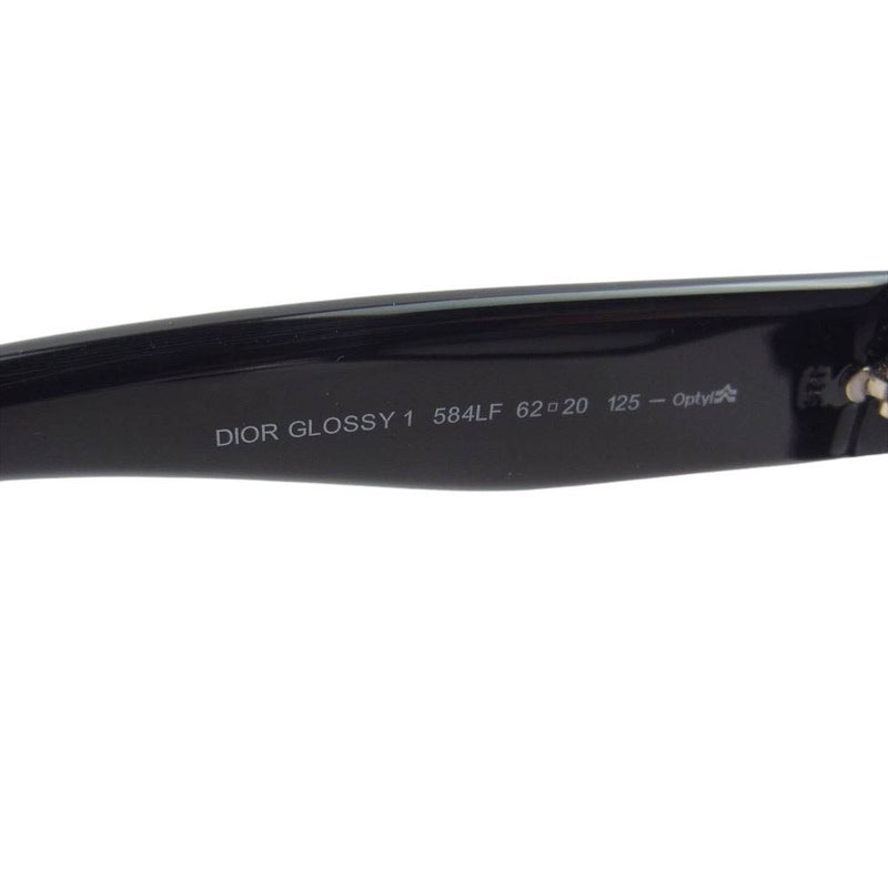 Dior ディオール Glossy1 584/LF スクエア サングラス アイウェア ブラック系 62□20【中古】