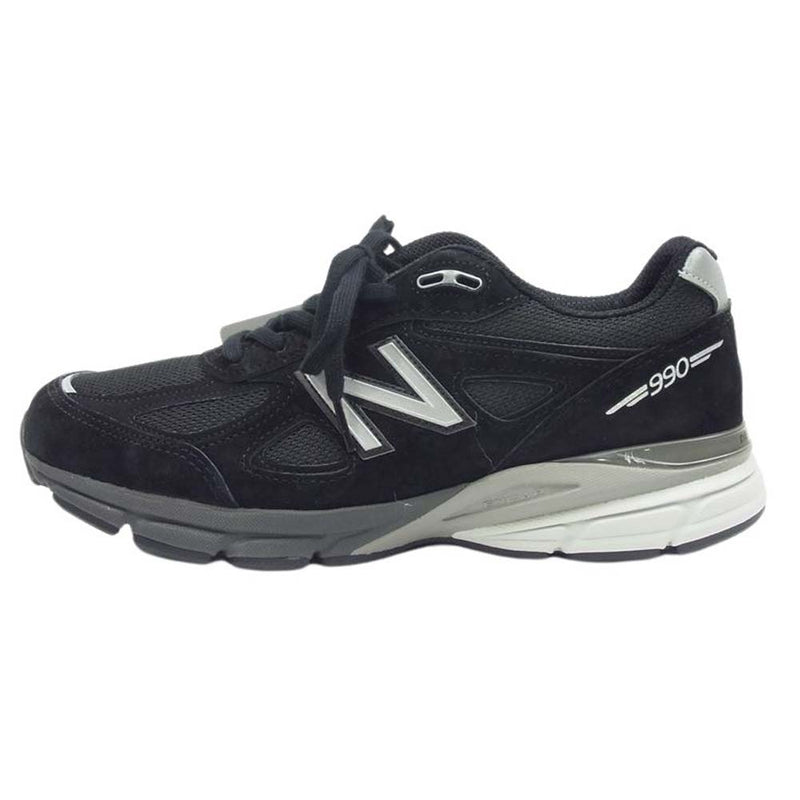 NEW BALANCE ニューバランス U990BL4 USA製 990 V4 スエード ローカット スニーカー ブラック系 26.5cm【新古品】【未使用】【中古】