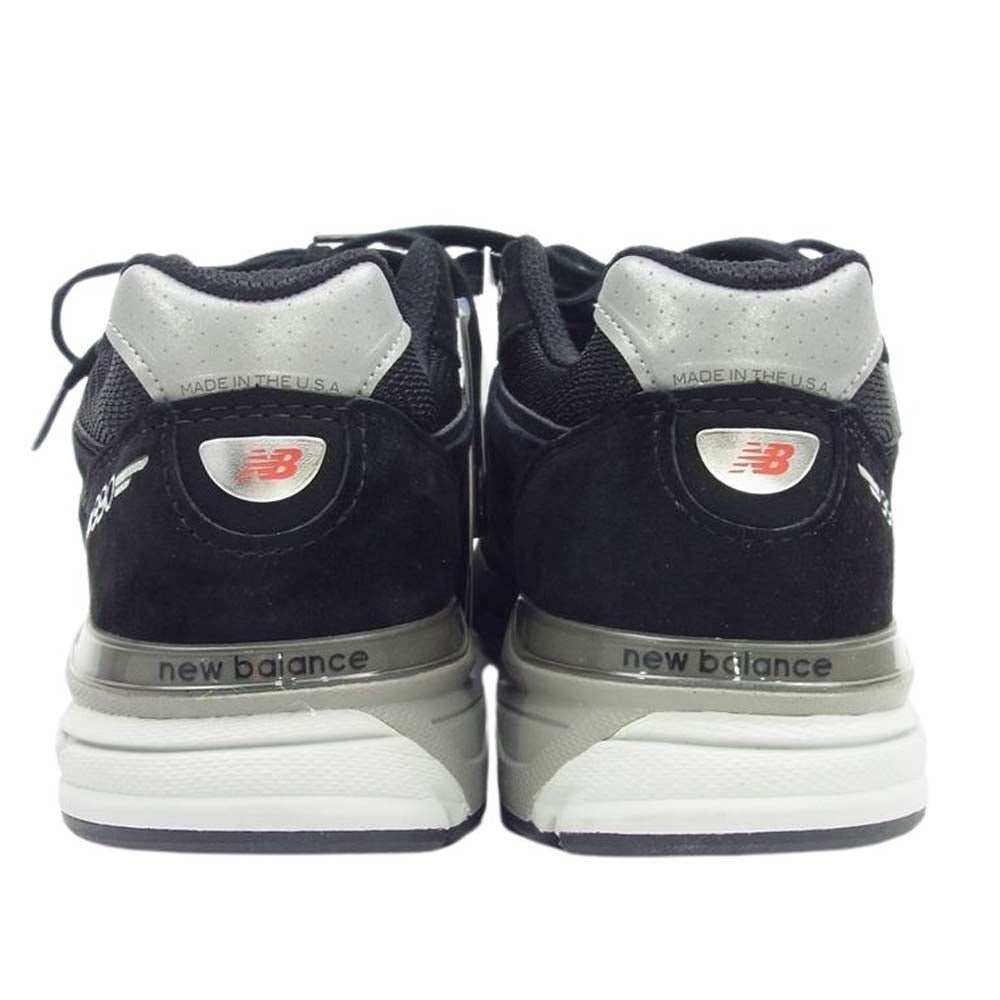 NEW BALANCE ニューバランス U990BL4 USA製 990 V4 スエード ローカット スニーカー ブラック系 26.5cm【新古品】【未使用】【中古】