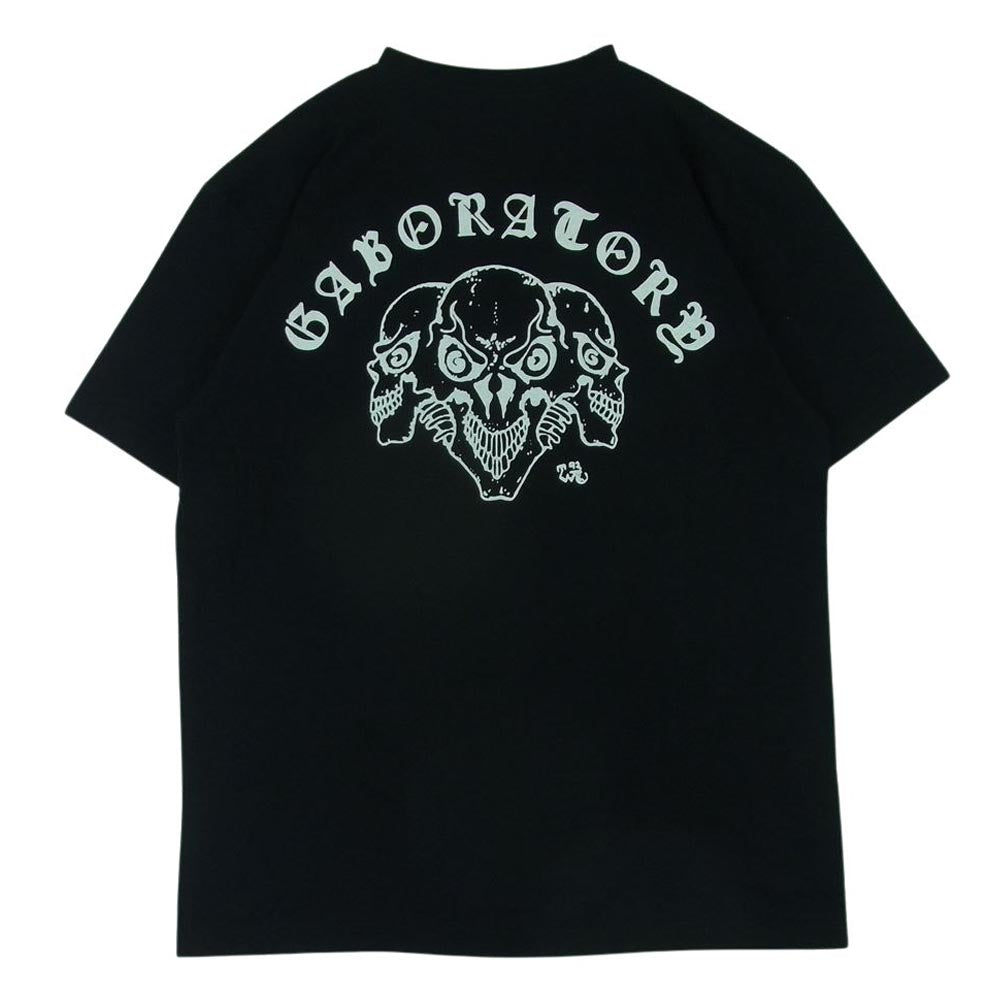 GABOR ガボール GABORATORY ガボラトリーホールディング ST-35 Triple Skull T-shirt トリプルスカル 半袖 Tシャツ ブラック系 LL【極上美品】【中古】