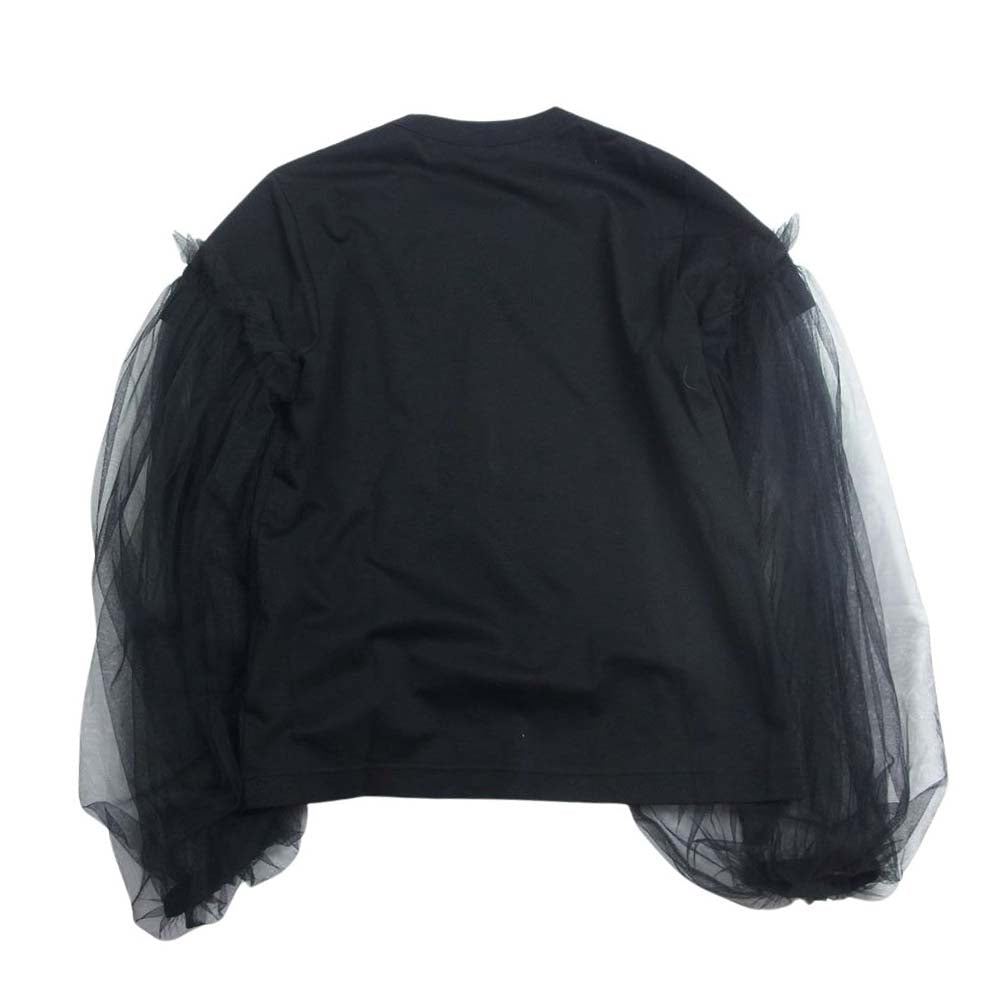 COMME des GARCONS コムデギャルソン 20SS AD2019 3E-T001 noir kei ninomiya ノワールケイニノミヤ チュール スリーブ ポンチ カットソー ブラック系 M【中古】