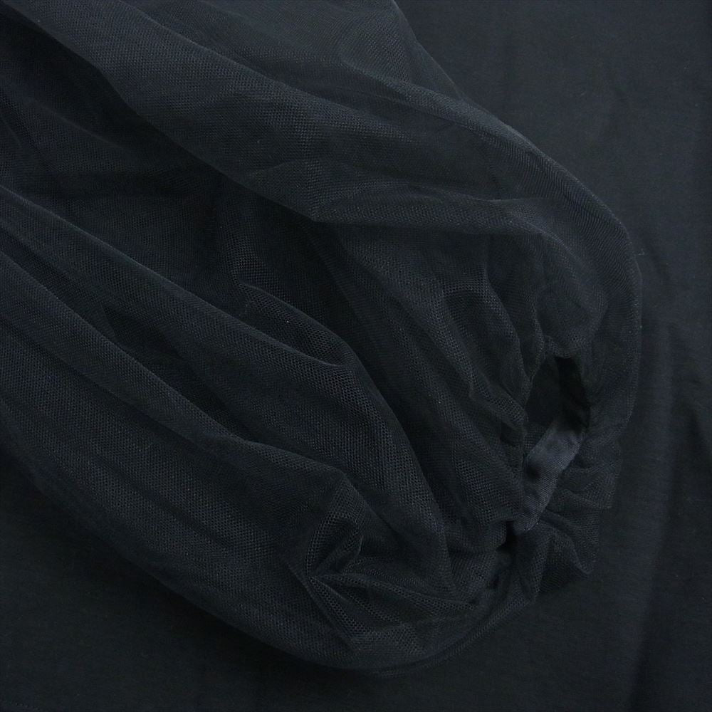 COMME des GARCONS コムデギャルソン 20SS AD2019 3E-T001 noir kei ninomiya ノワールケイニノミヤ チュール スリーブ ポンチ カットソー ブラック系 M【中古】