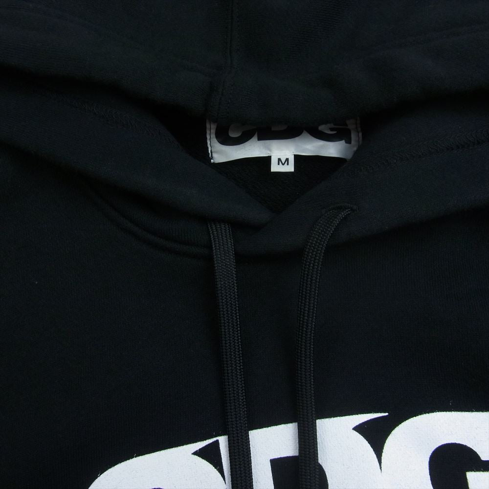 COMME des GARCONS コムデギャルソン AD2020 SZ-T018 CDG ロゴ プリント ポンチョ プルオーバー パーカー ブラック系 M【中古】