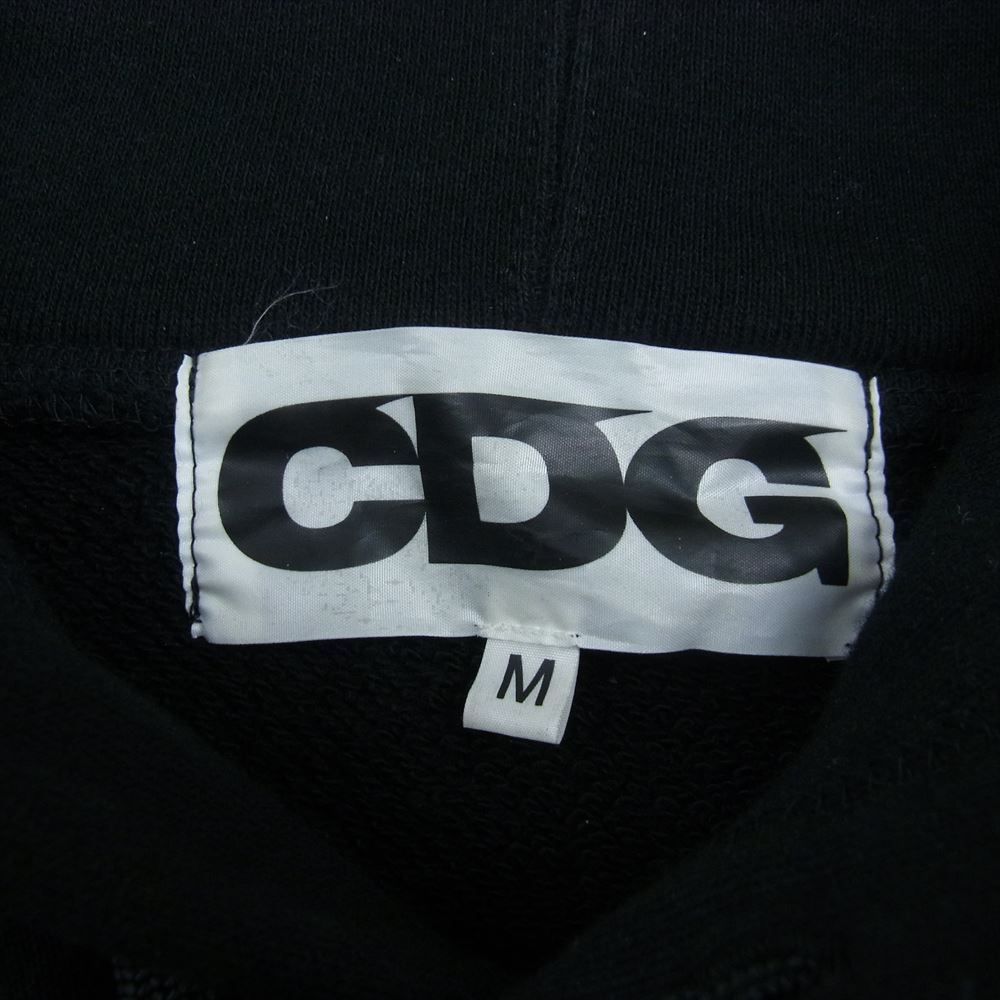 COMME des GARCONS コムデギャルソン AD2020 SZ-T018 CDG ロゴ プリント ポンチョ プルオーバー パーカー ブラック系 M【中古】