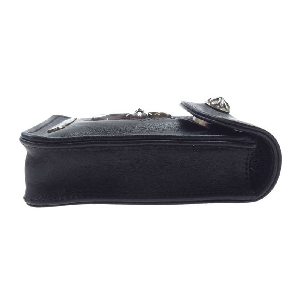 CHROME HEARTS クロムハーツ（原本無） CIGARETTE CASE スモールCHクロス コンパクト シガレットケース タバコケース ブラック系【中古】