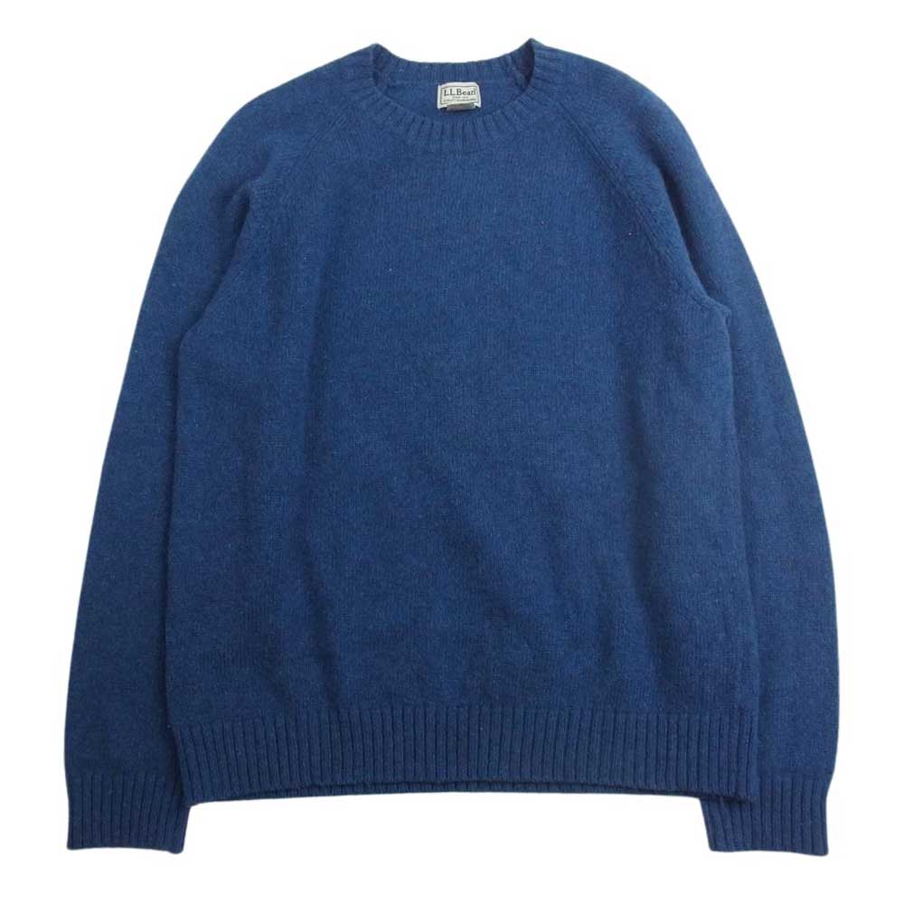 L.L.Bean エルエルビーン シットランド ウール クルーネック ニット ネイビー系 L【中古】