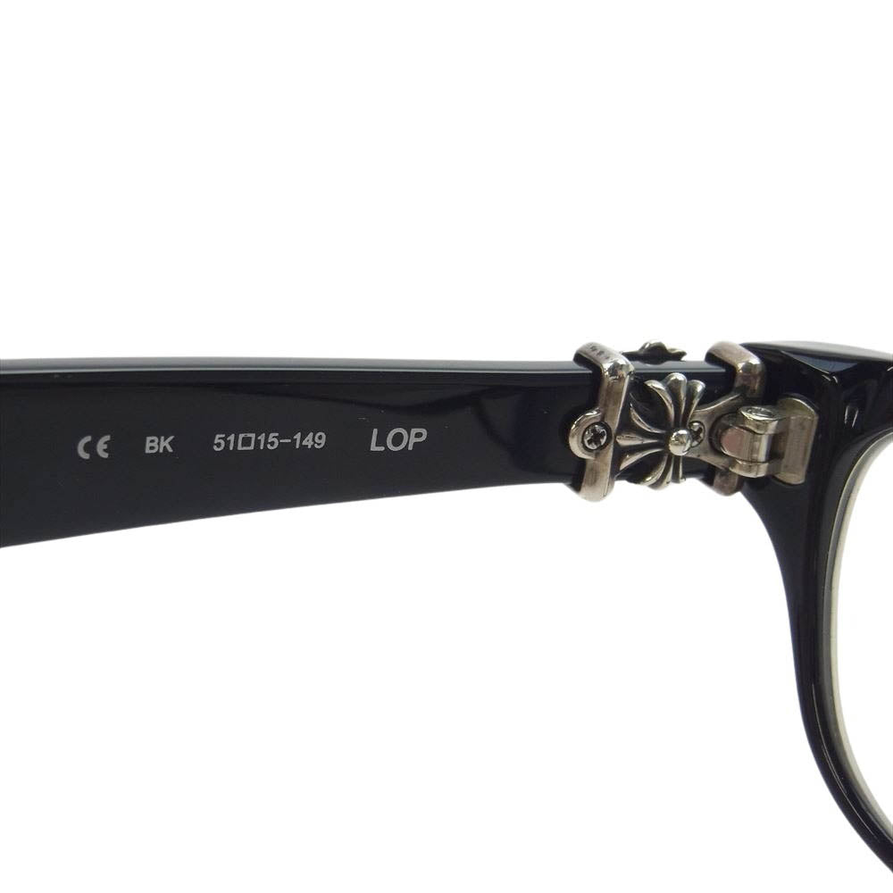 CHROME HEARTS クロムハーツ（原本無） 日本製 LOP 51□15-149 度入り メガネ 眼鏡 ブラック系 51□15【中古】