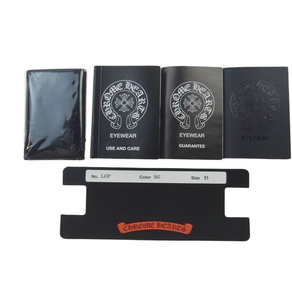 CHROME HEARTS クロムハーツ（原本無） 日本製 LOP 51□15-149 度入り メガネ 眼鏡 ブラック系 51□15【中古】