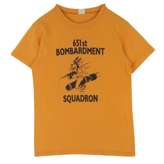 The REAL McCOY'S ザリアルマッコイズ SQUADRON プリント 半袖 Tシャツ オレンジ オレンジ系 S 34 - 36【中古】