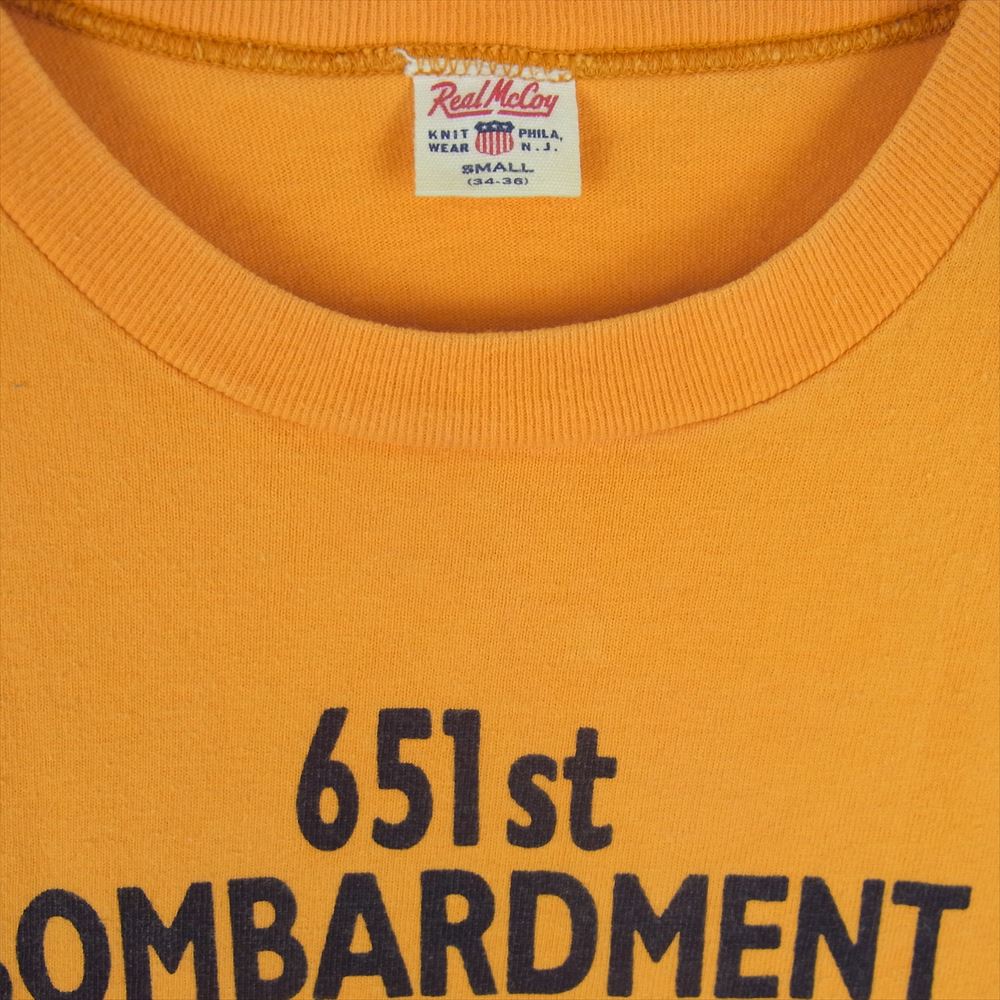 The REAL McCOY'S ザリアルマッコイズ SQUADRON プリント 半袖 Tシャツ オレンジ オレンジ系 S 34 - 36【中古】