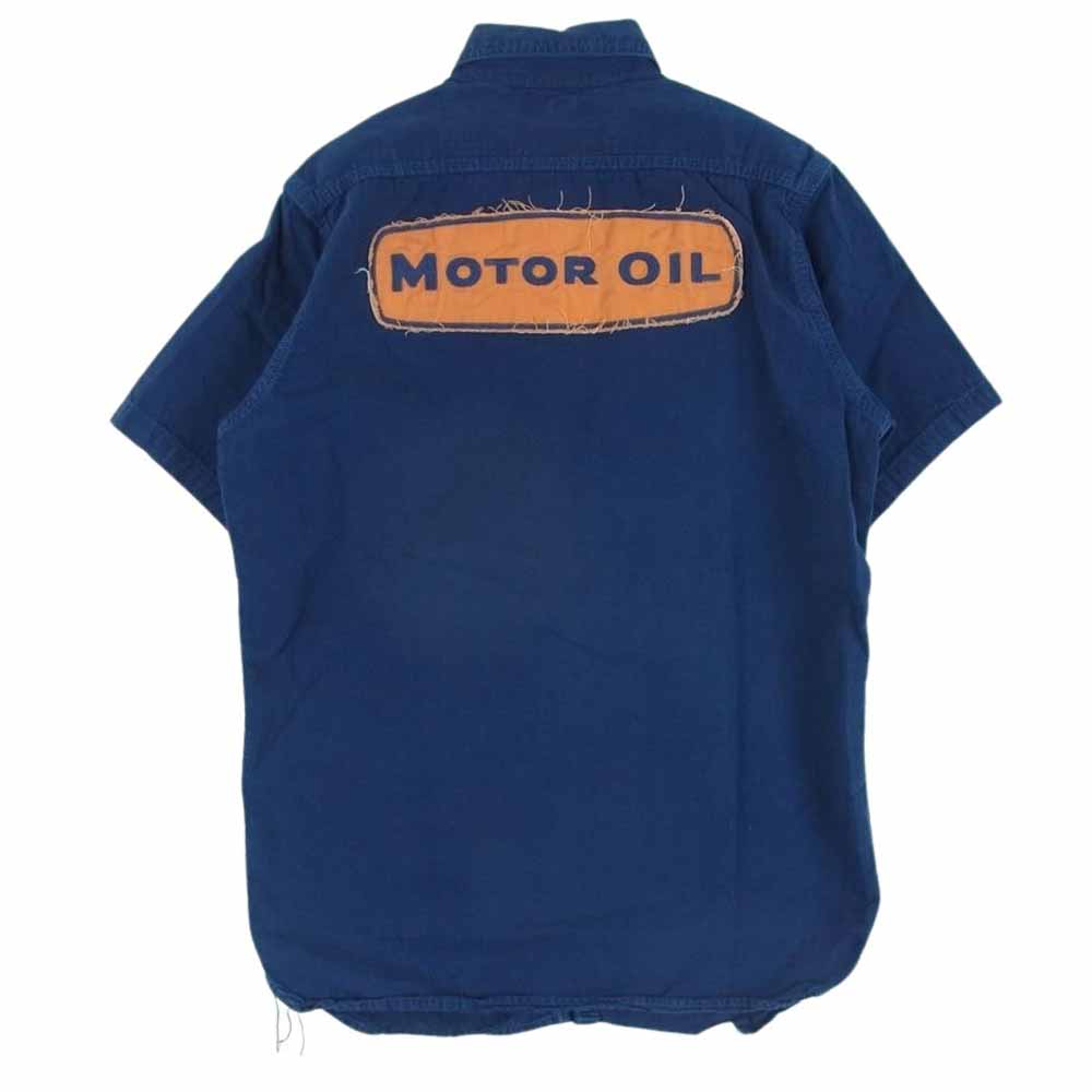 The REAL McCOY'S ザリアルマッコイズ JOE McCOY ジョーマッコイ 8hour Union ワッペン付き 半袖 ワーク シャツ ブルー系 14【中古】