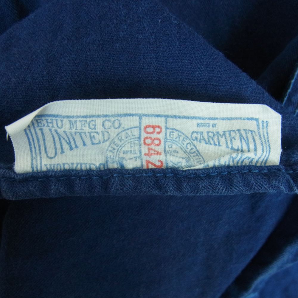 The REAL McCOY'S ザリアルマッコイズ JOE McCOY ジョーマッコイ 8hour Union ワッペン付き 半袖 ワーク シャツ ブルー系 14【中古】