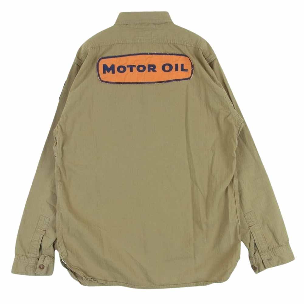 The REAL McCOY'S ザリアルマッコイズ JOE McCOY ジョーマッコイ 8hour Union ワッペン付 長袖 ワーク シャツ ベージュ系 サンドベージュ系 15【中古】