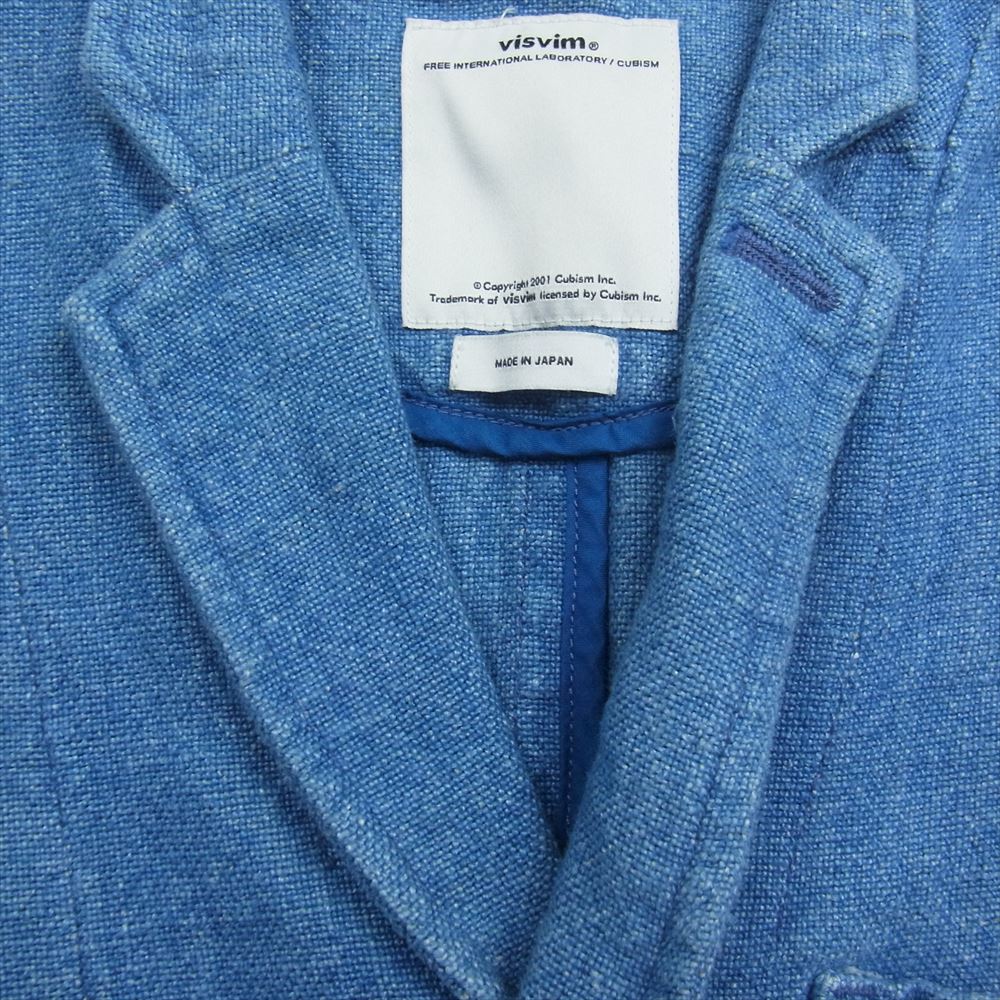 VISVIM ビズビム 0112105013028 12SS ACADEMIA BLAZER 麻 テーラード ジャケット ブルー系 1【中古】