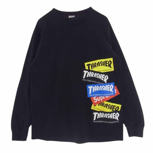 Supreme シュプリーム 21AW Thrasher スラッシャー Multi Logo L/S Tee マルチロゴ 長袖 Tシャツ ブラック系 M【中古】