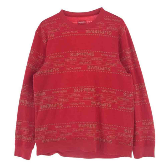 Supreme シュプリーム 19SS Metallic Jacquard Crewneck メタリック ジャガード クルーネック レッド系 M【中古】