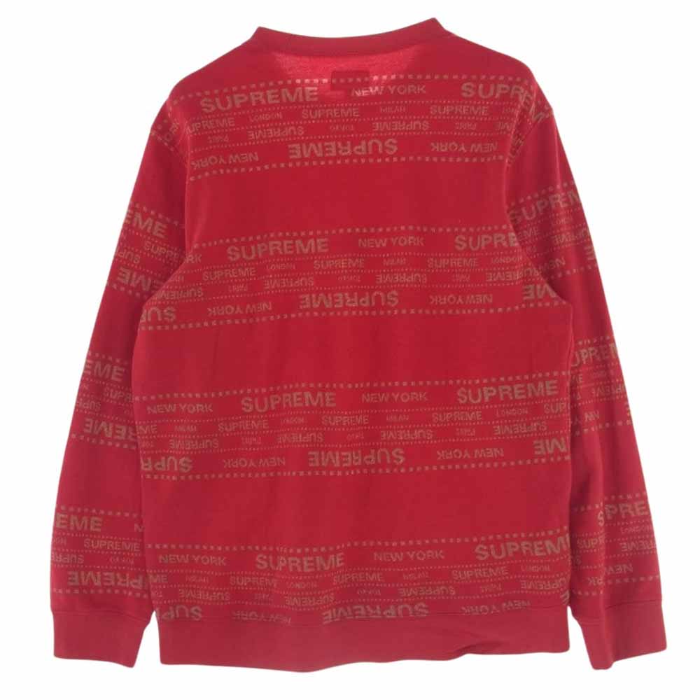 Supreme シュプリーム 19SS Metallic Jacquard Crewneck メタリック ジャガード クルーネック レッド系 M【中古】