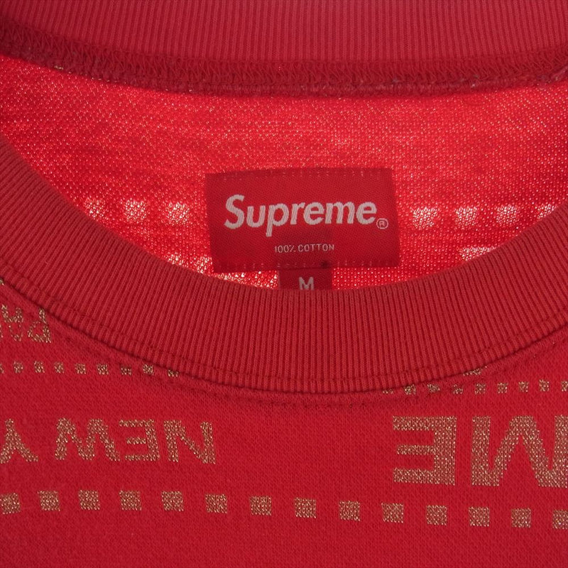 Supreme シュプリーム 19SS Metallic Jacquard Crewneck メタリック ジャガード クルーネック レッド系 M【中古】